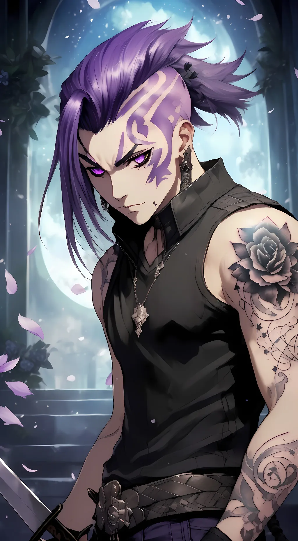 ai character: Max"Lavender"Kanji background