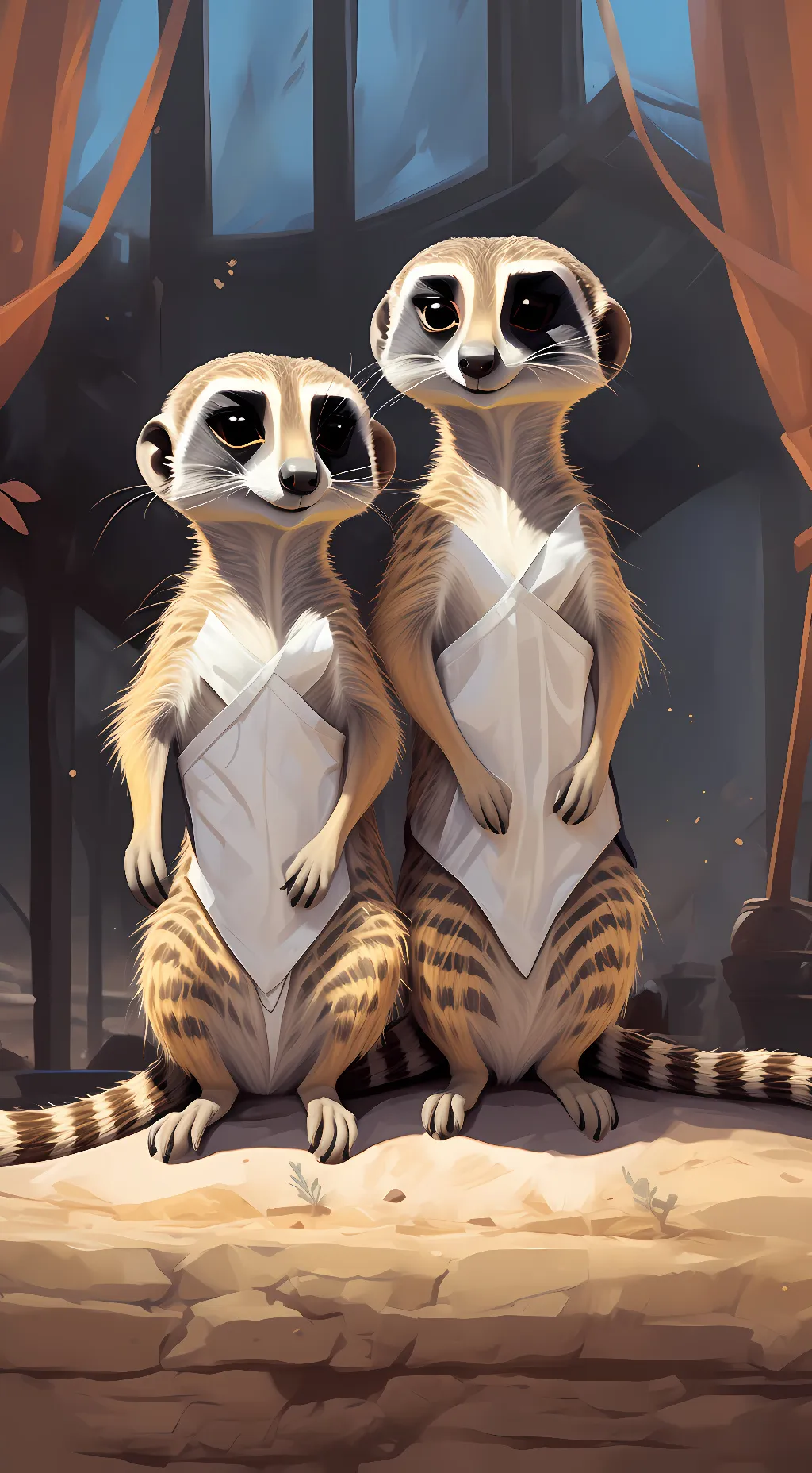 ai character: human has paws (∆) background