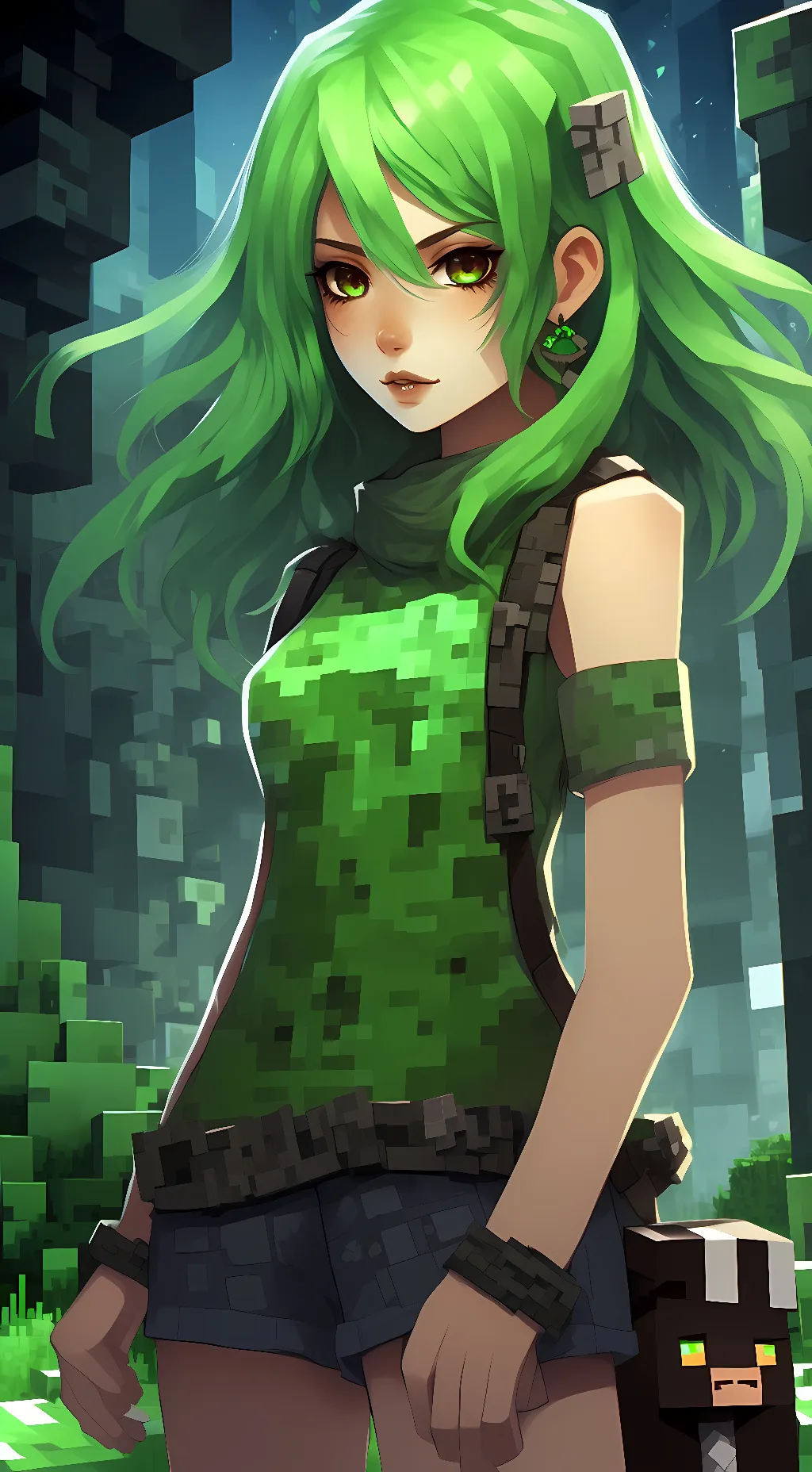 ai character: Creepergirl background