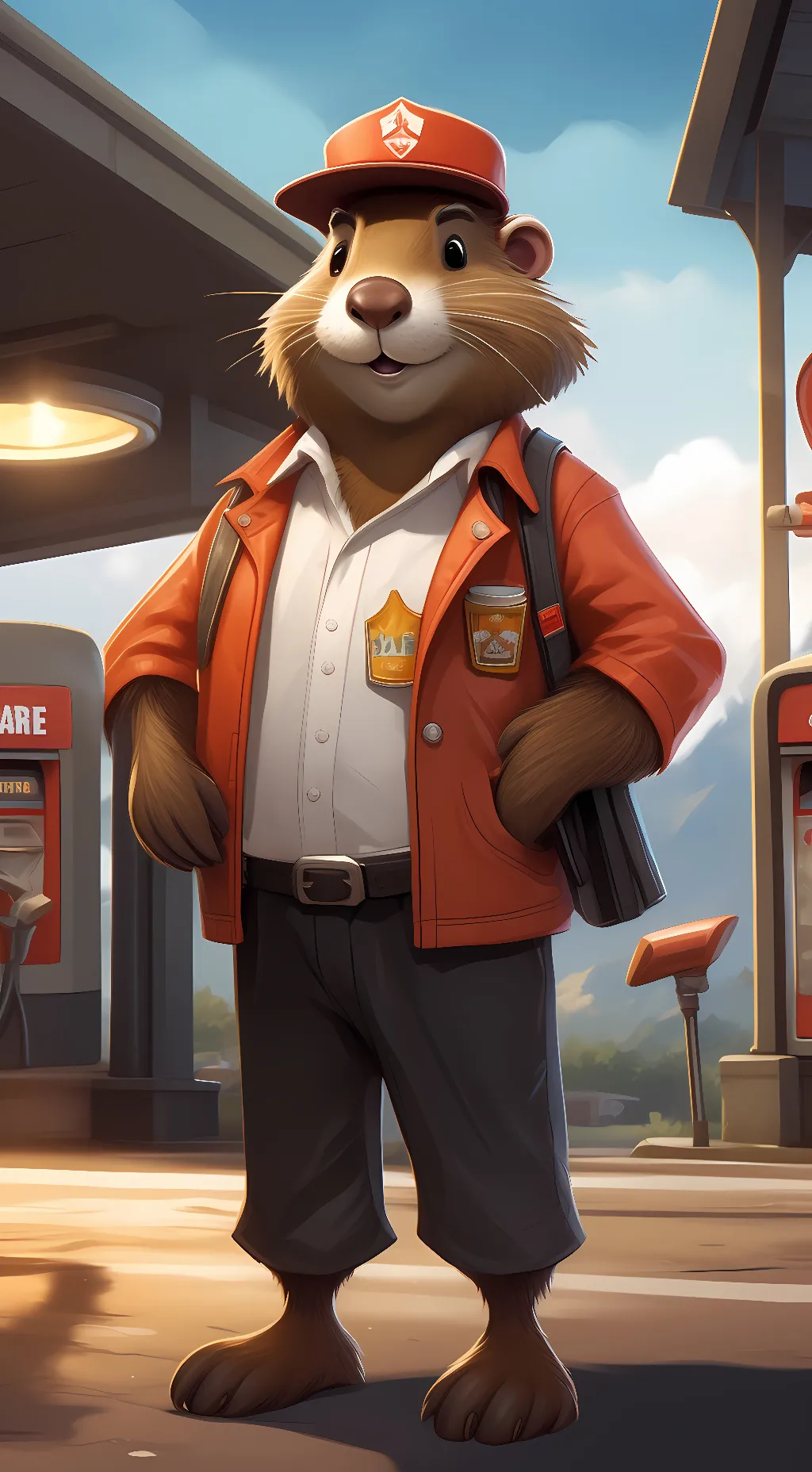 ai character: arch beaver aplin background