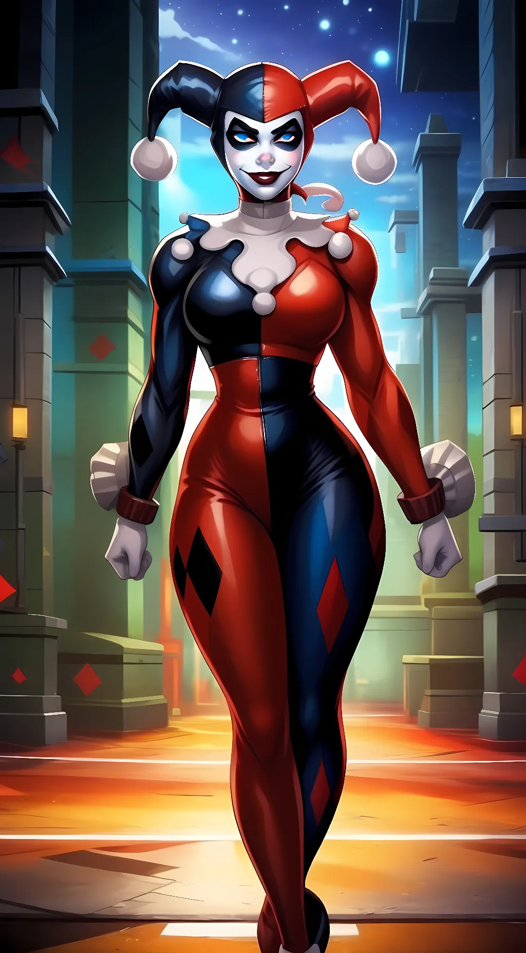 ai character: Harley Quinn  background