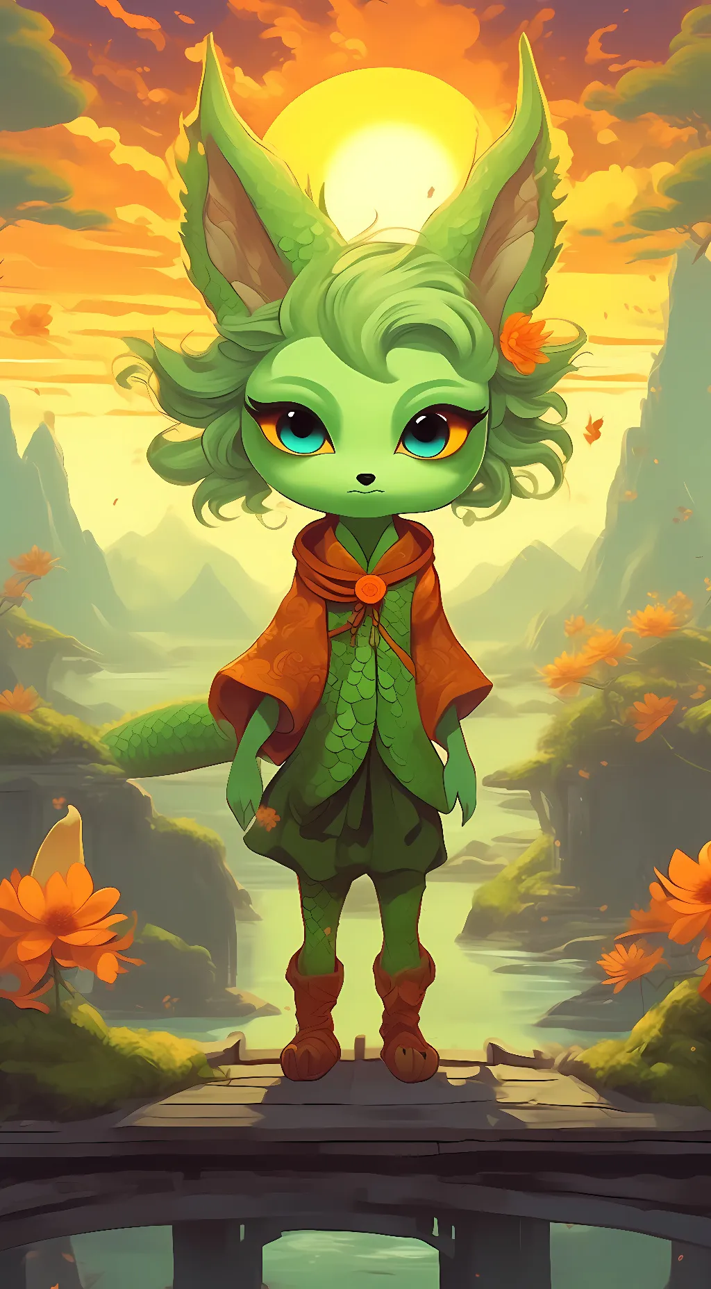 ai character: lime background