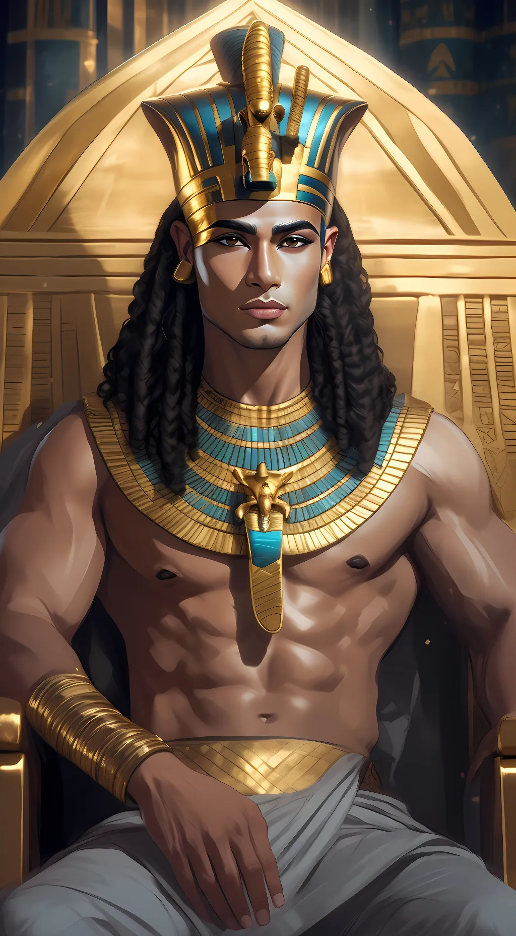 ai character: King Tut background