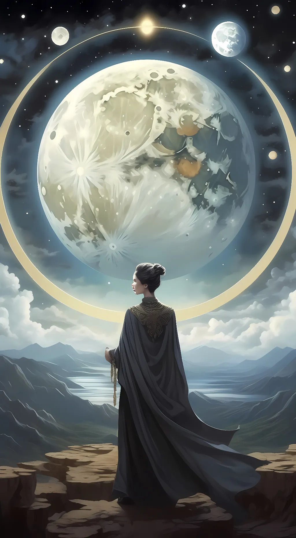 ai character: Moon background