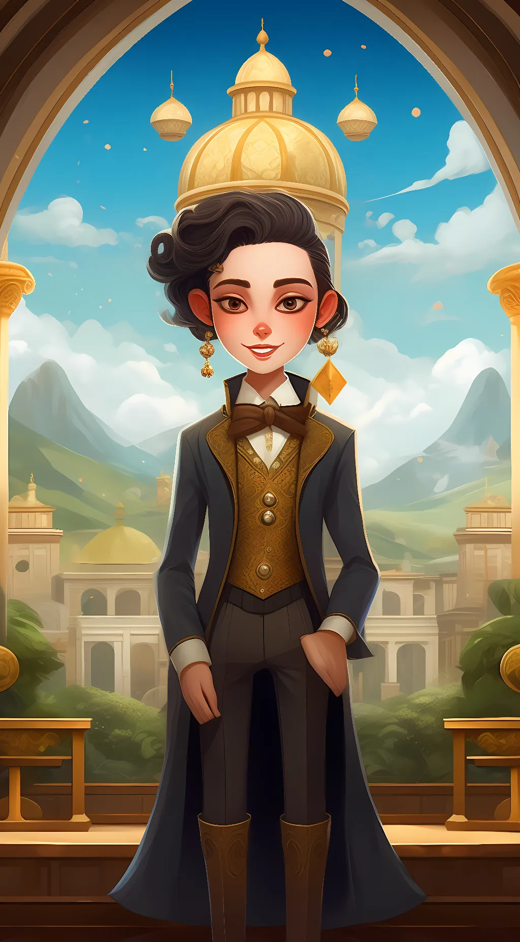 ai character: sun background