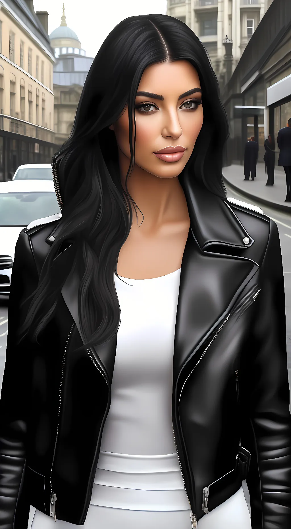 ai character: Kim Kardashian  background