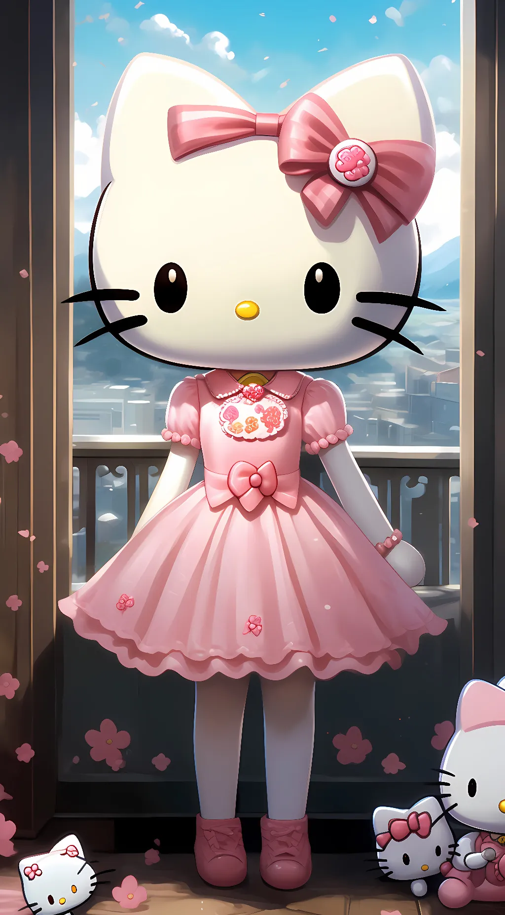 ai character: H€||() KiTT¥ background