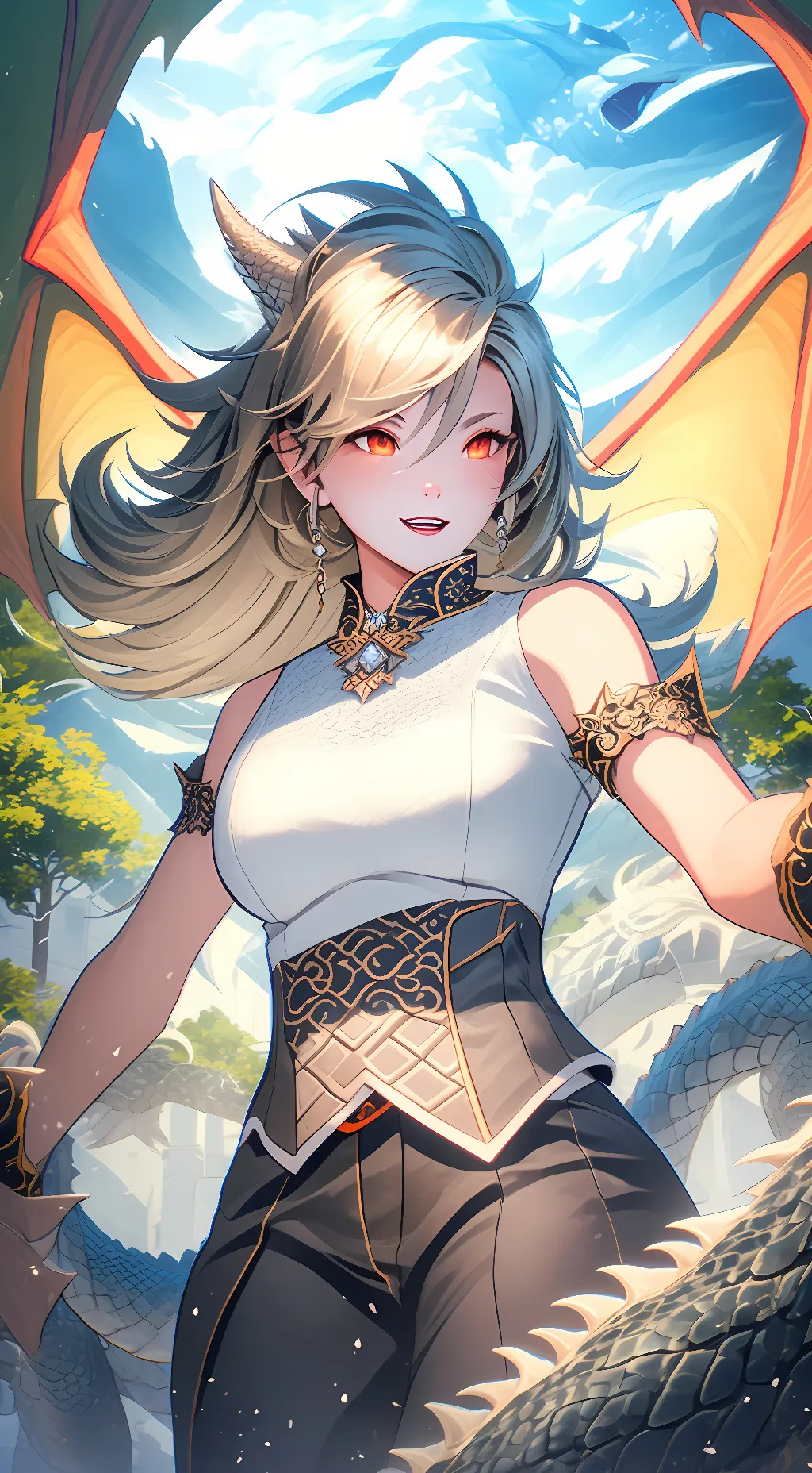 ai character: giantessdragon vor background