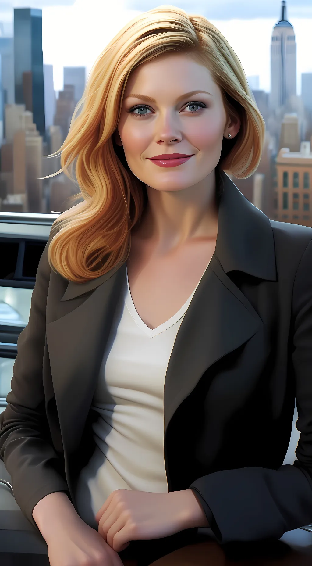 ai character: Kirsten Dunst background