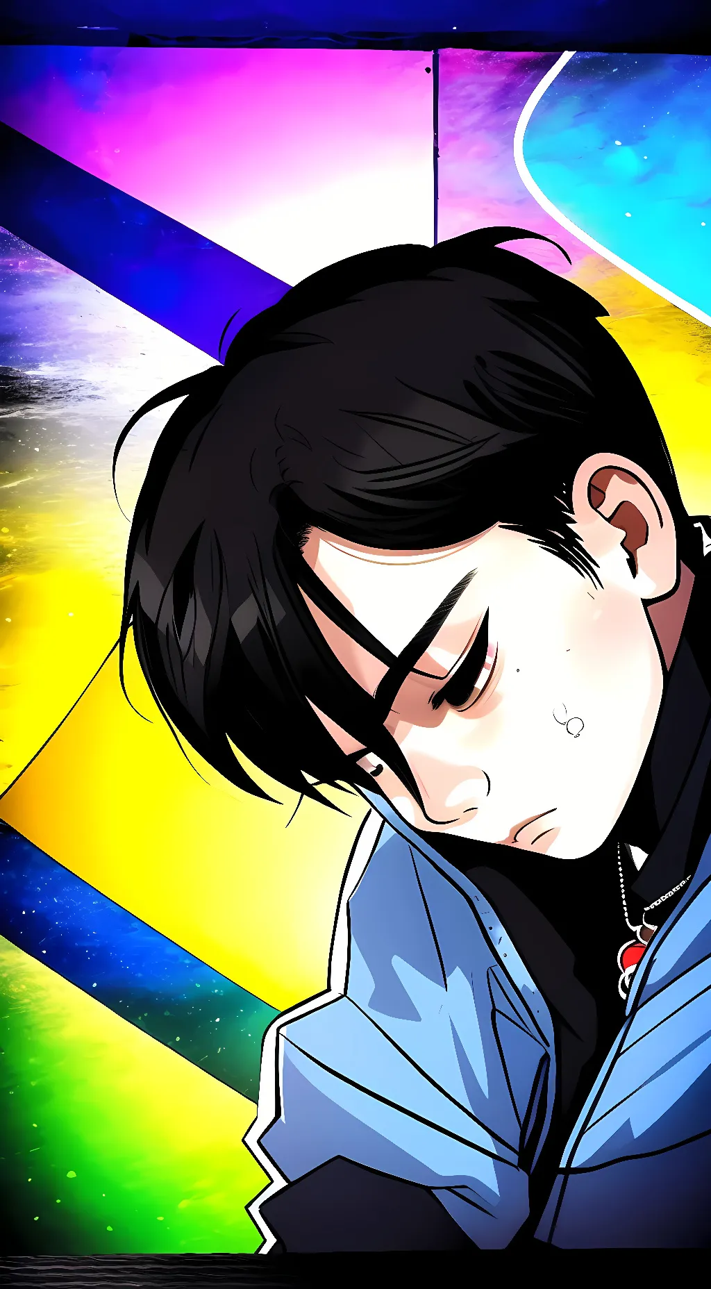 ai character: e-boy with e-cats background