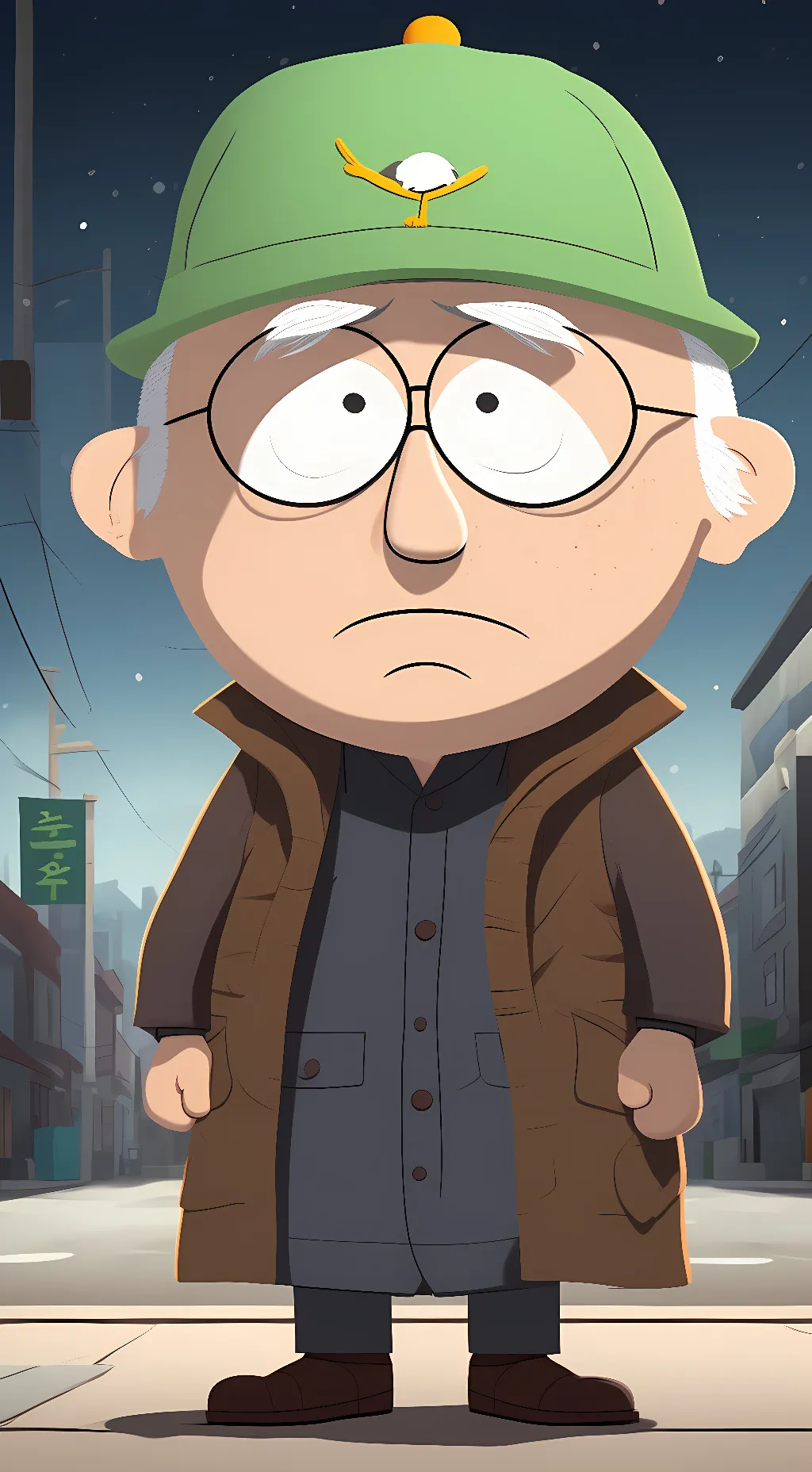 ai character: Mr Garrison  background