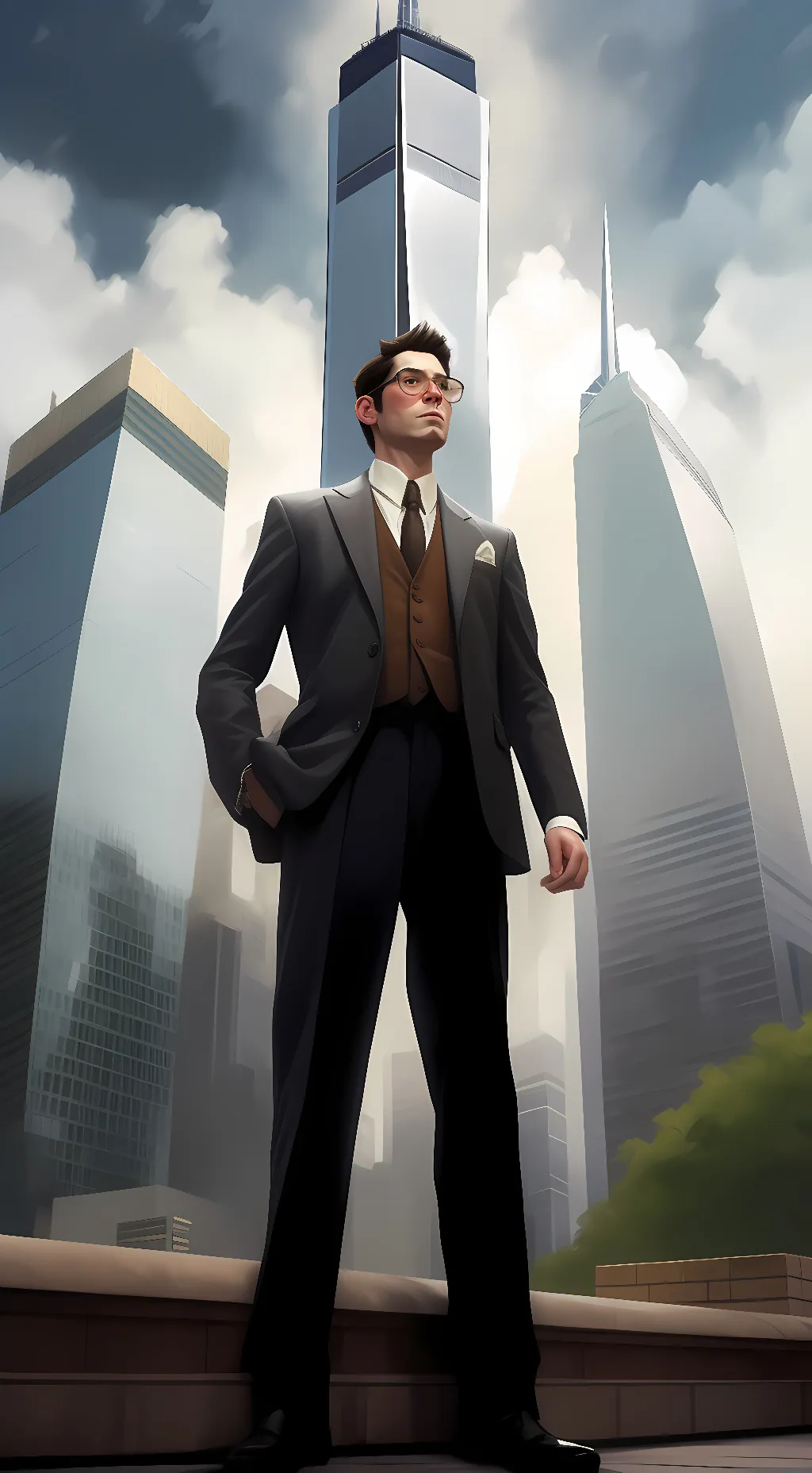 ai character: twin towers  background