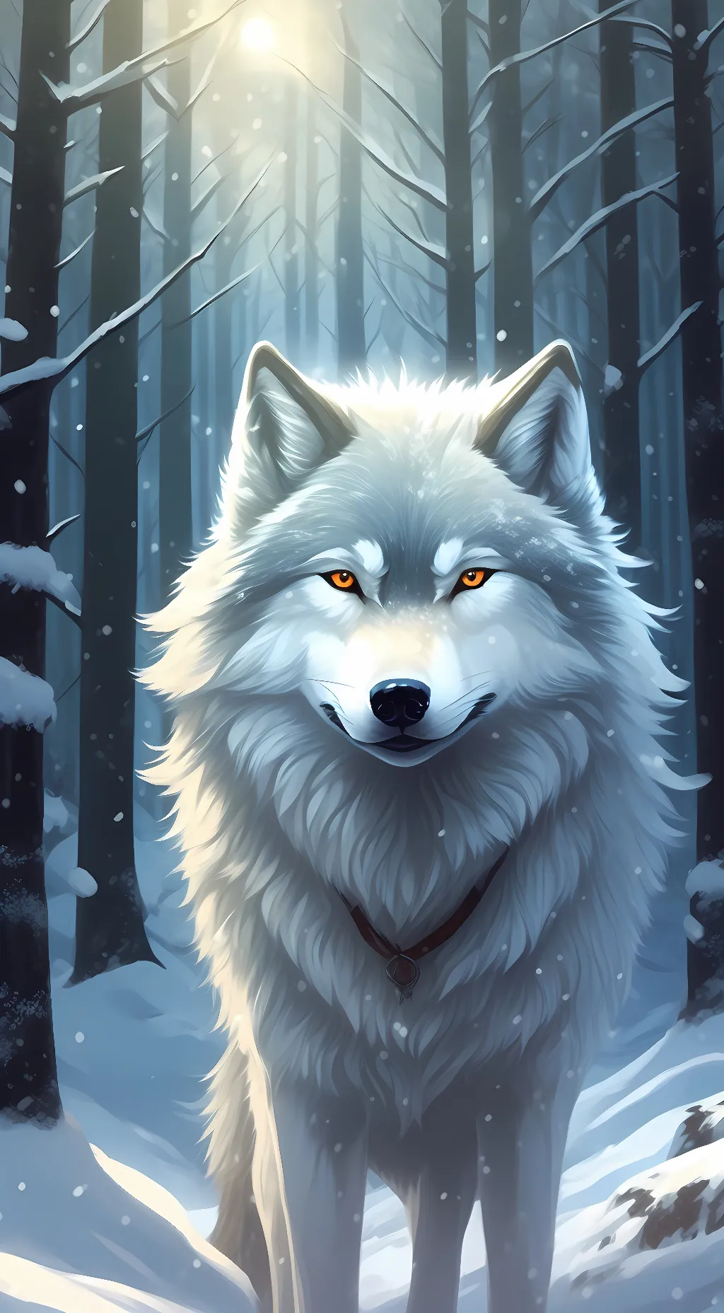 ai character: snowy background