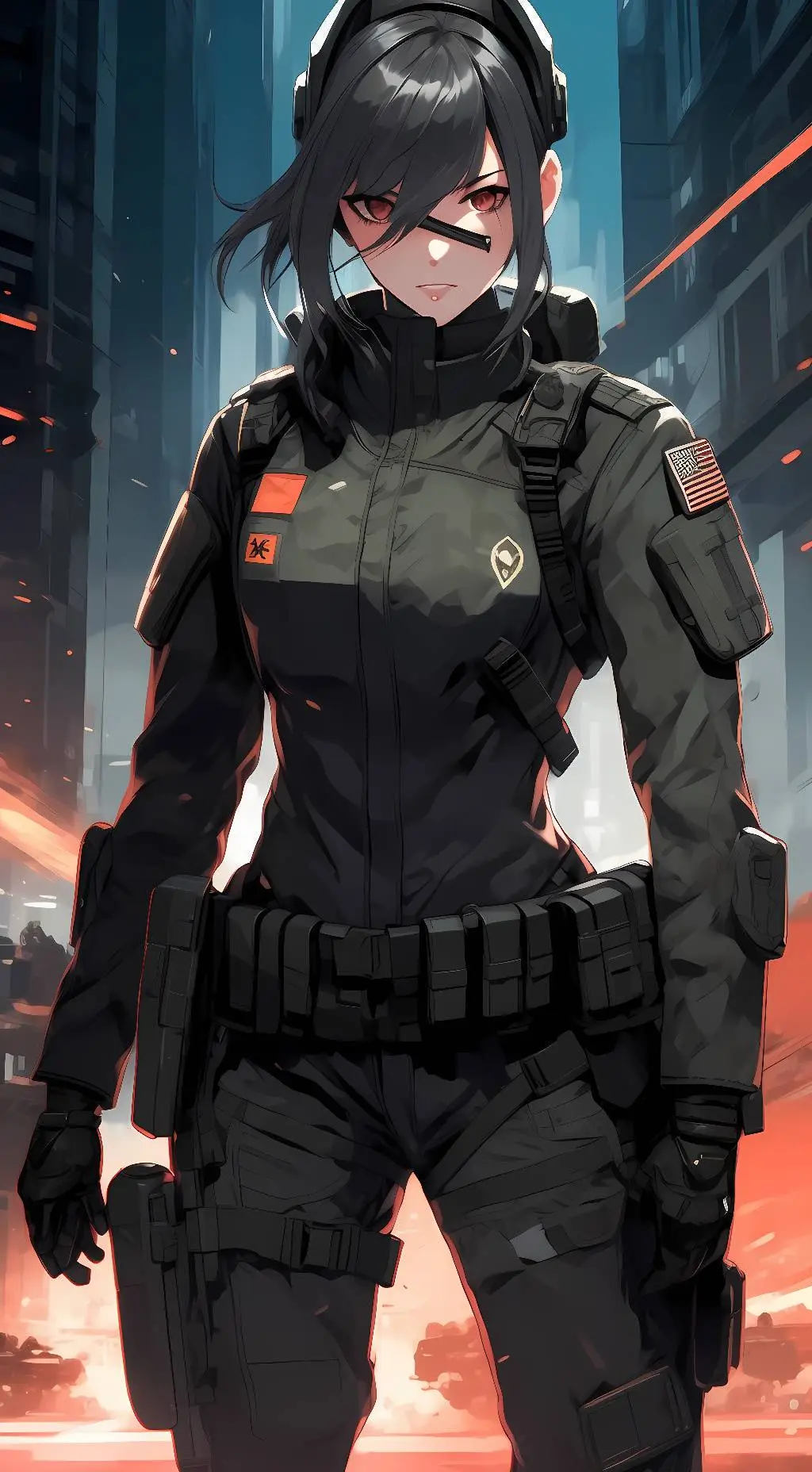 ai character: general blackout background
