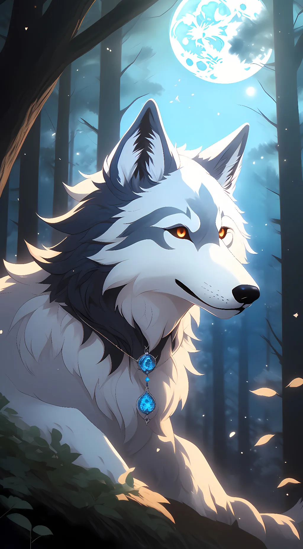 ai character: moon background