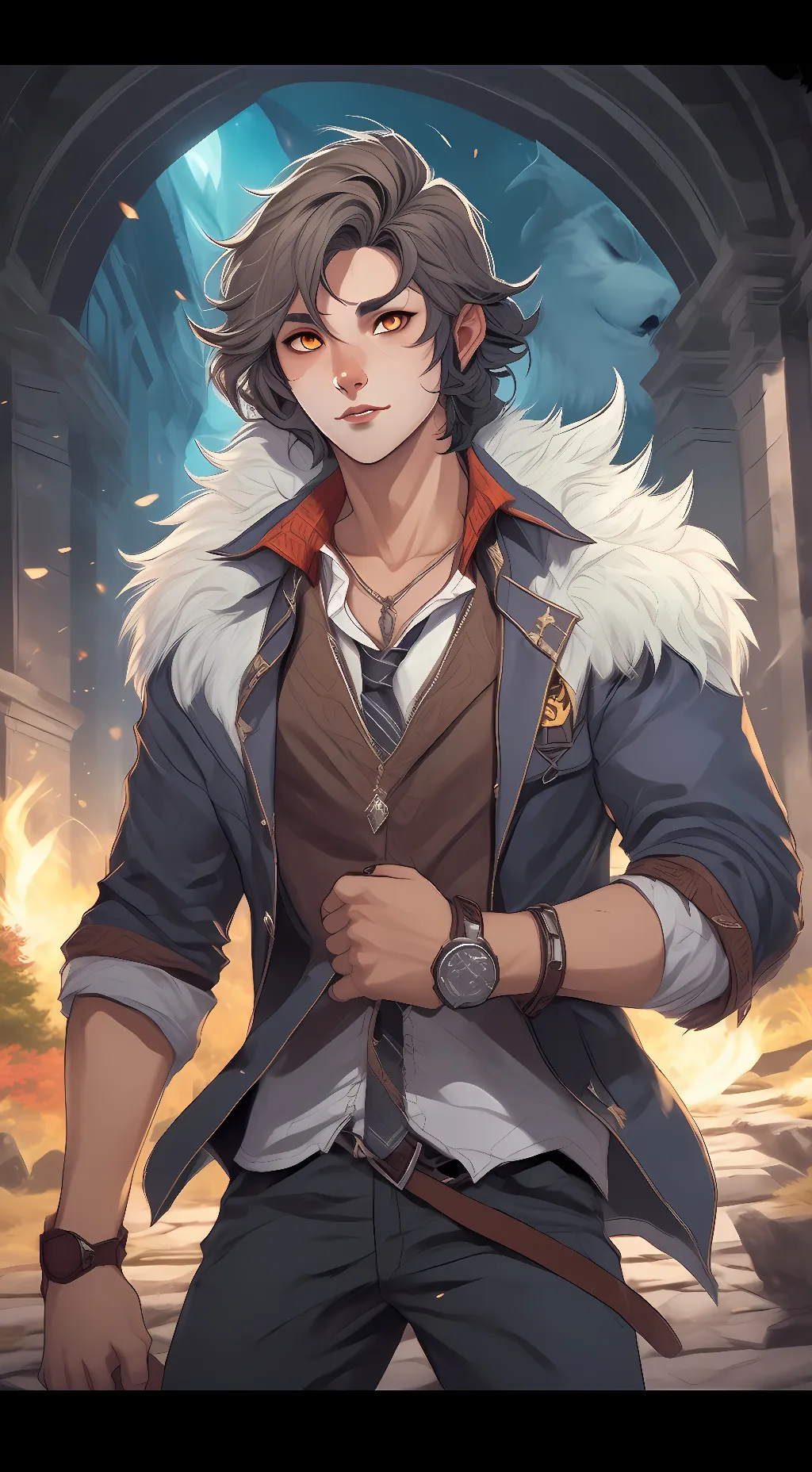 ai character: ash background