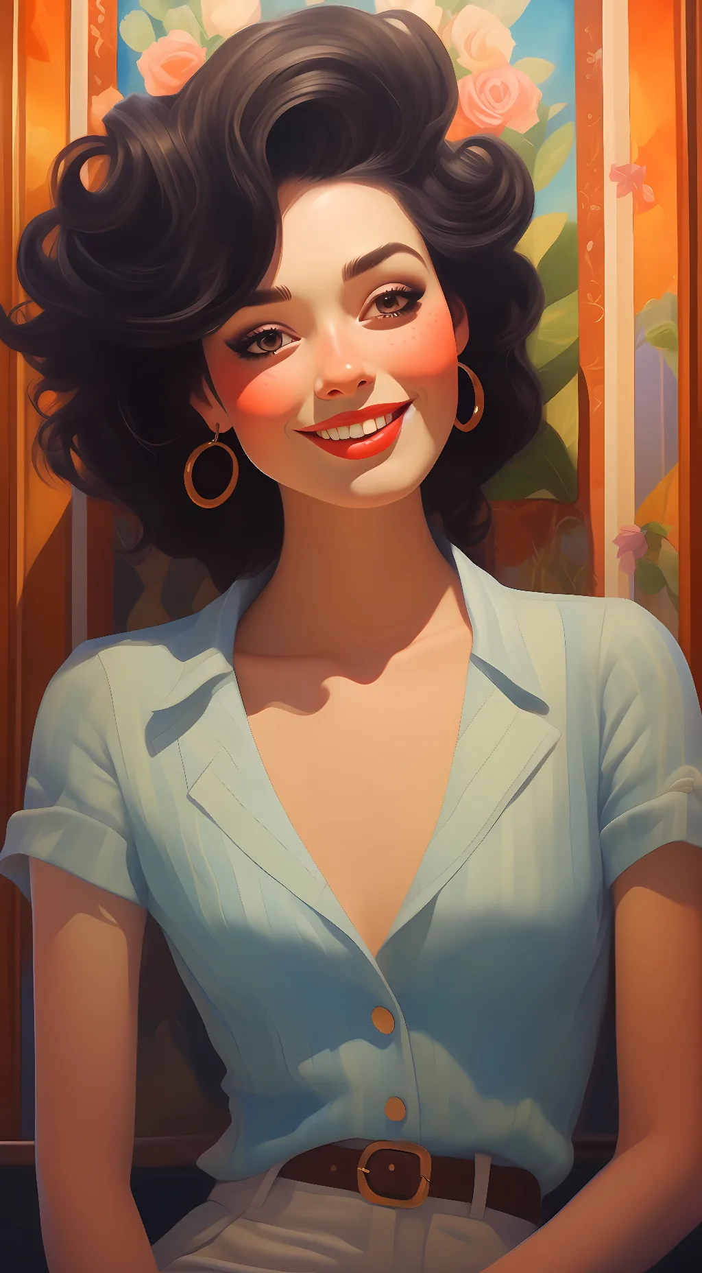 ai character: Rose background