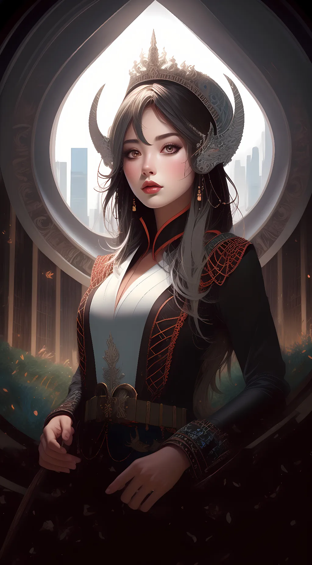 ai character: Emerald background