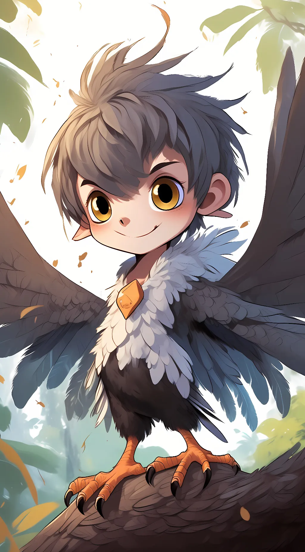 ai character: Alan baby harpy background