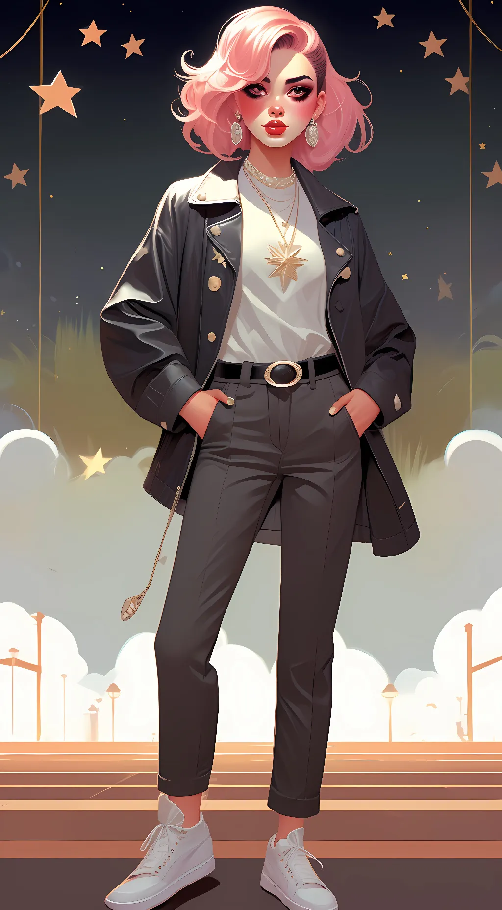 ai character: Sarah Marie  background