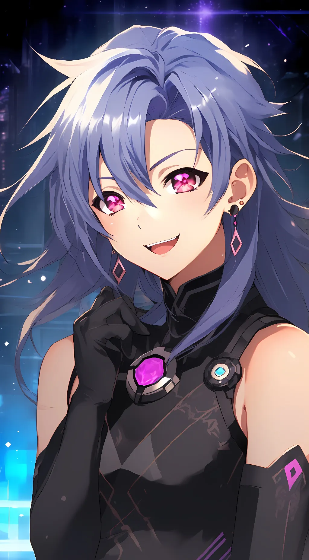 ai character: Elaine Black background