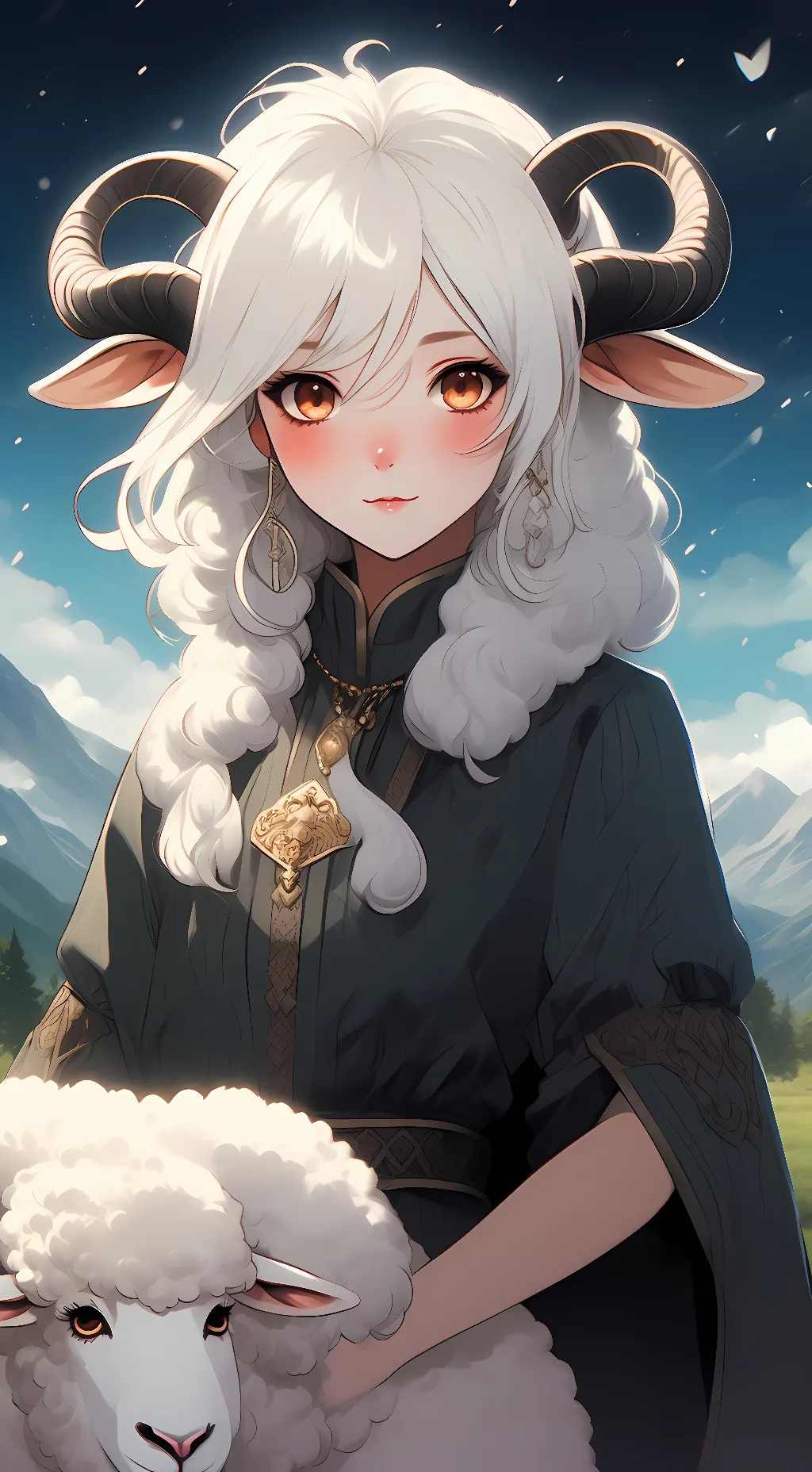 ai character: Cream background