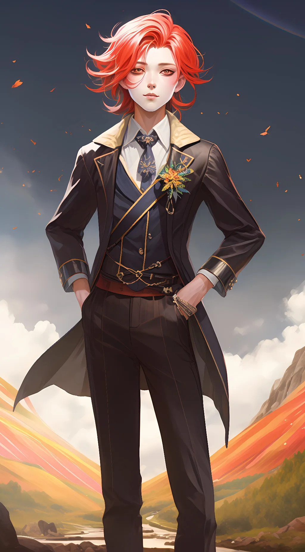 ai character: red background