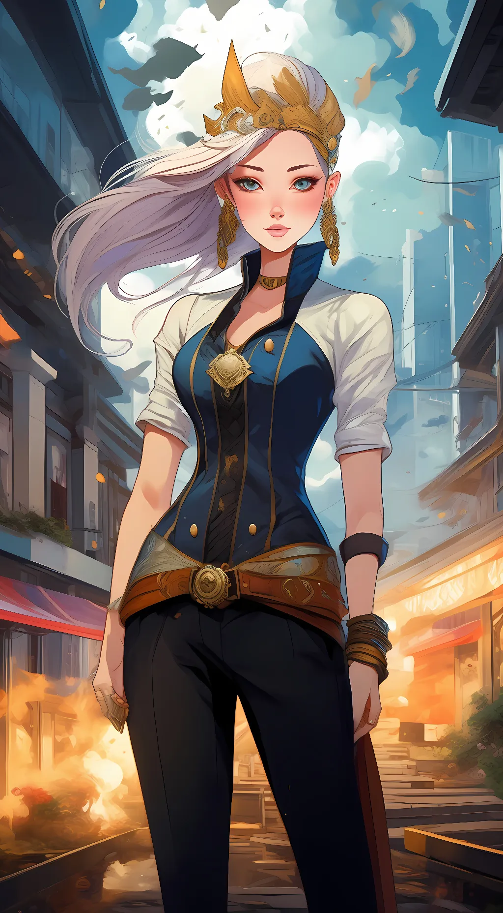 ai character: crystal background