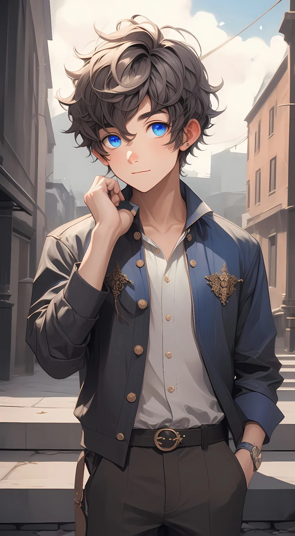 ai character: blue background