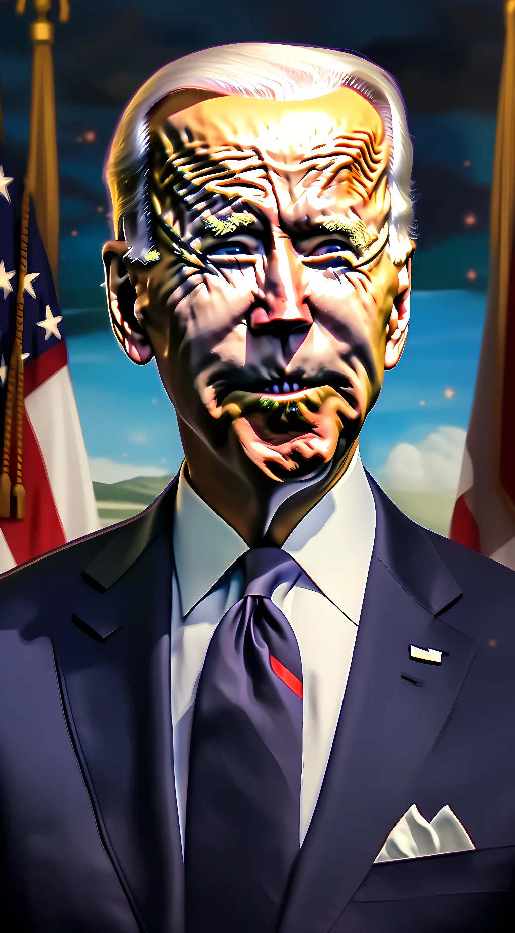 ai character: Joe Biden  background