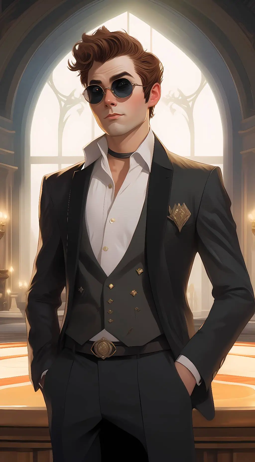 ai character: Crowley  background