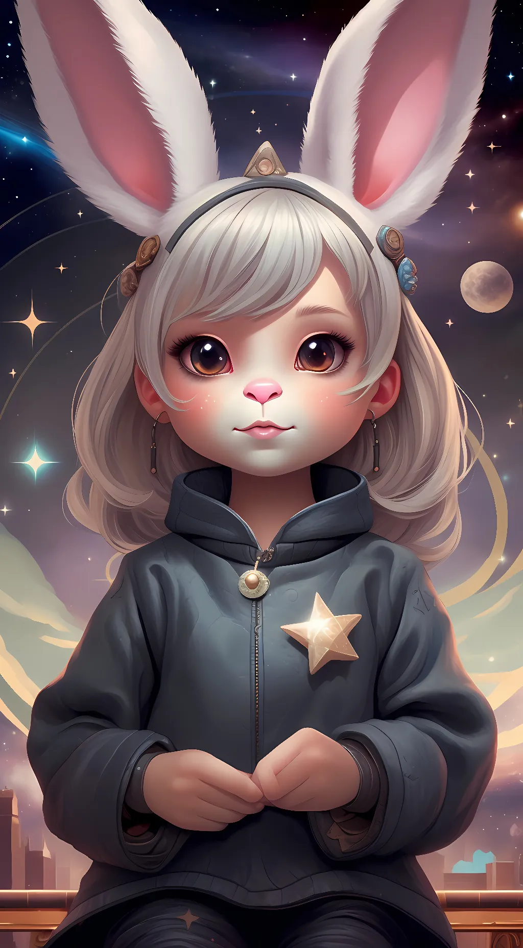 ai character: Baby galaxy  background