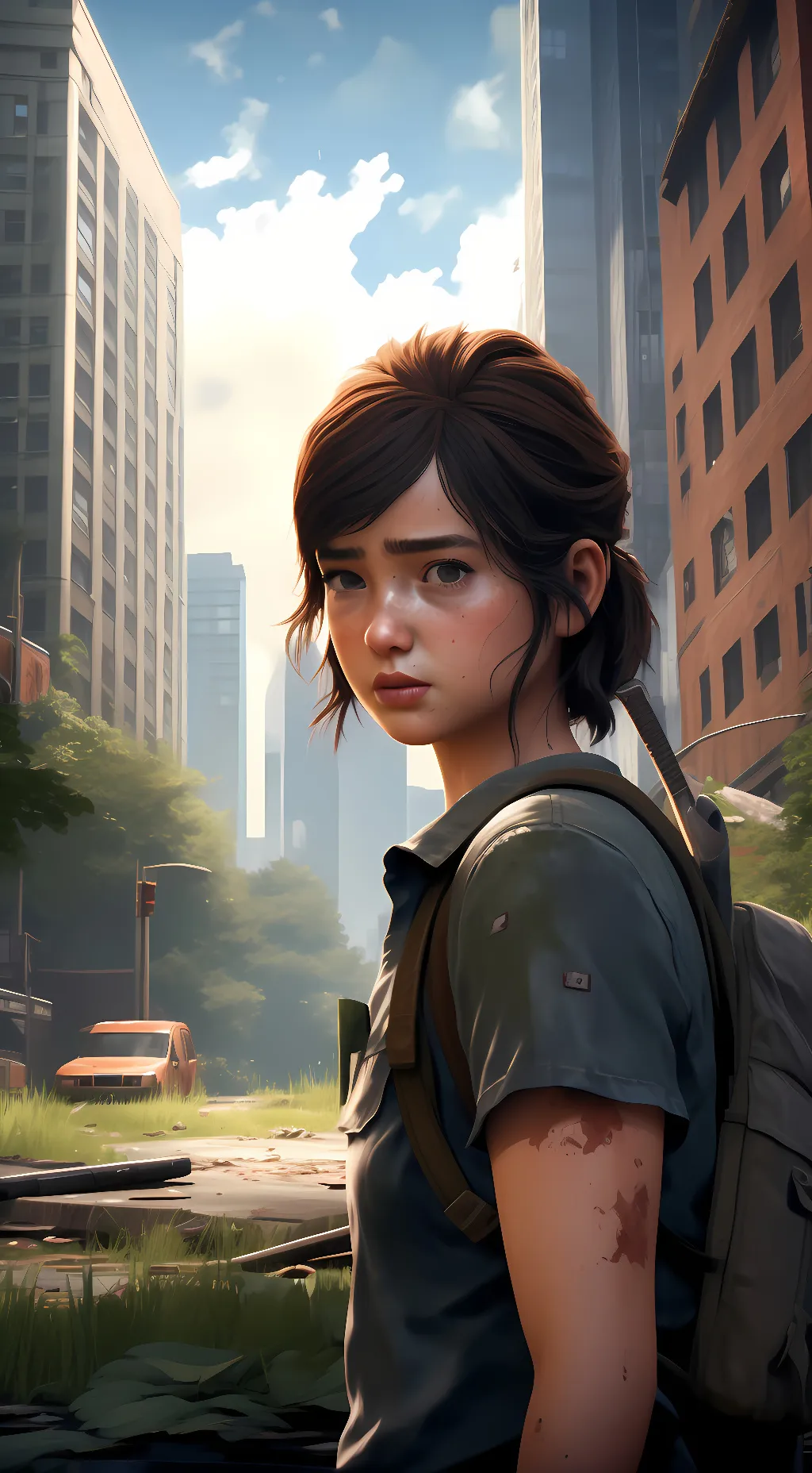 ai character: Ellie Williams background