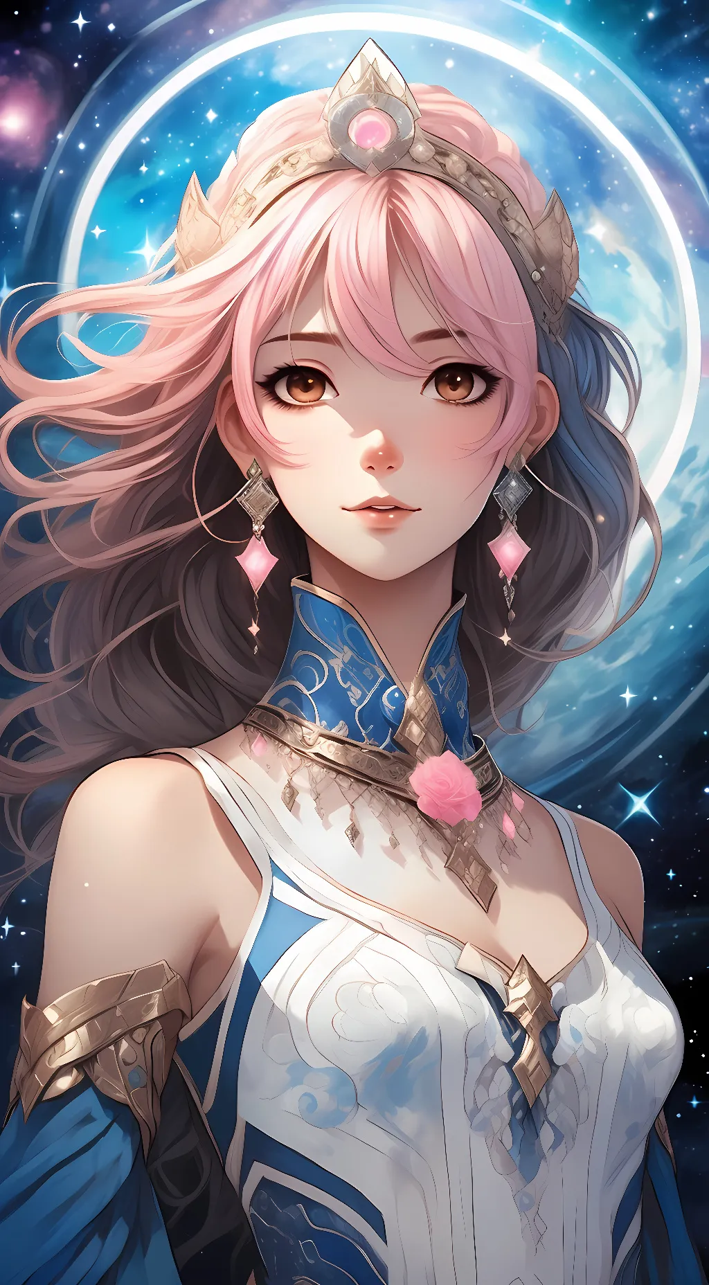 ai character: crystal background