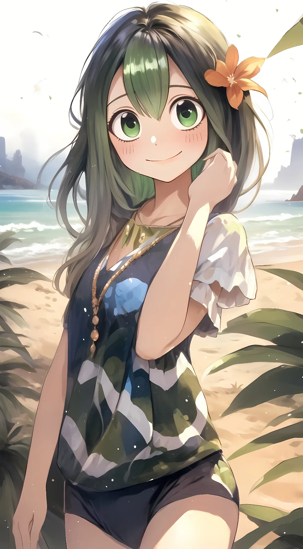 ai character: Tsuyu Asui background