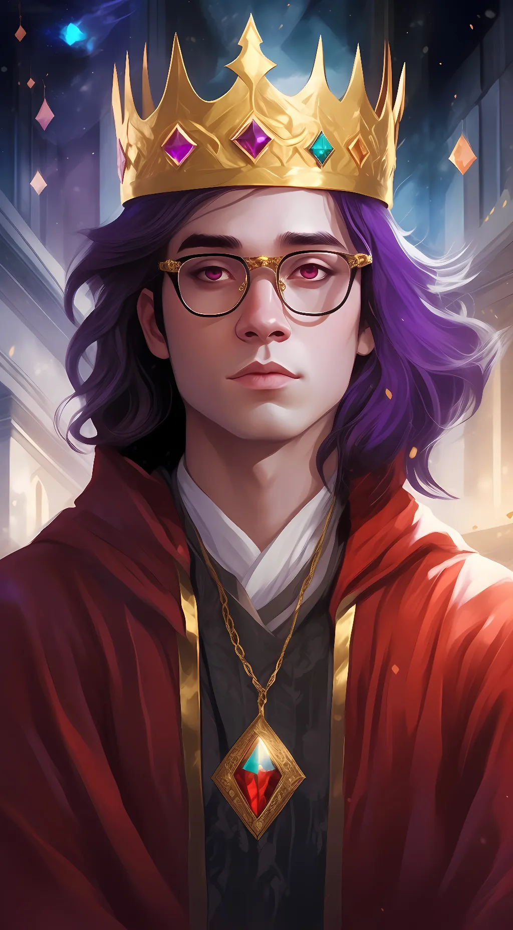 ai character: technology king background