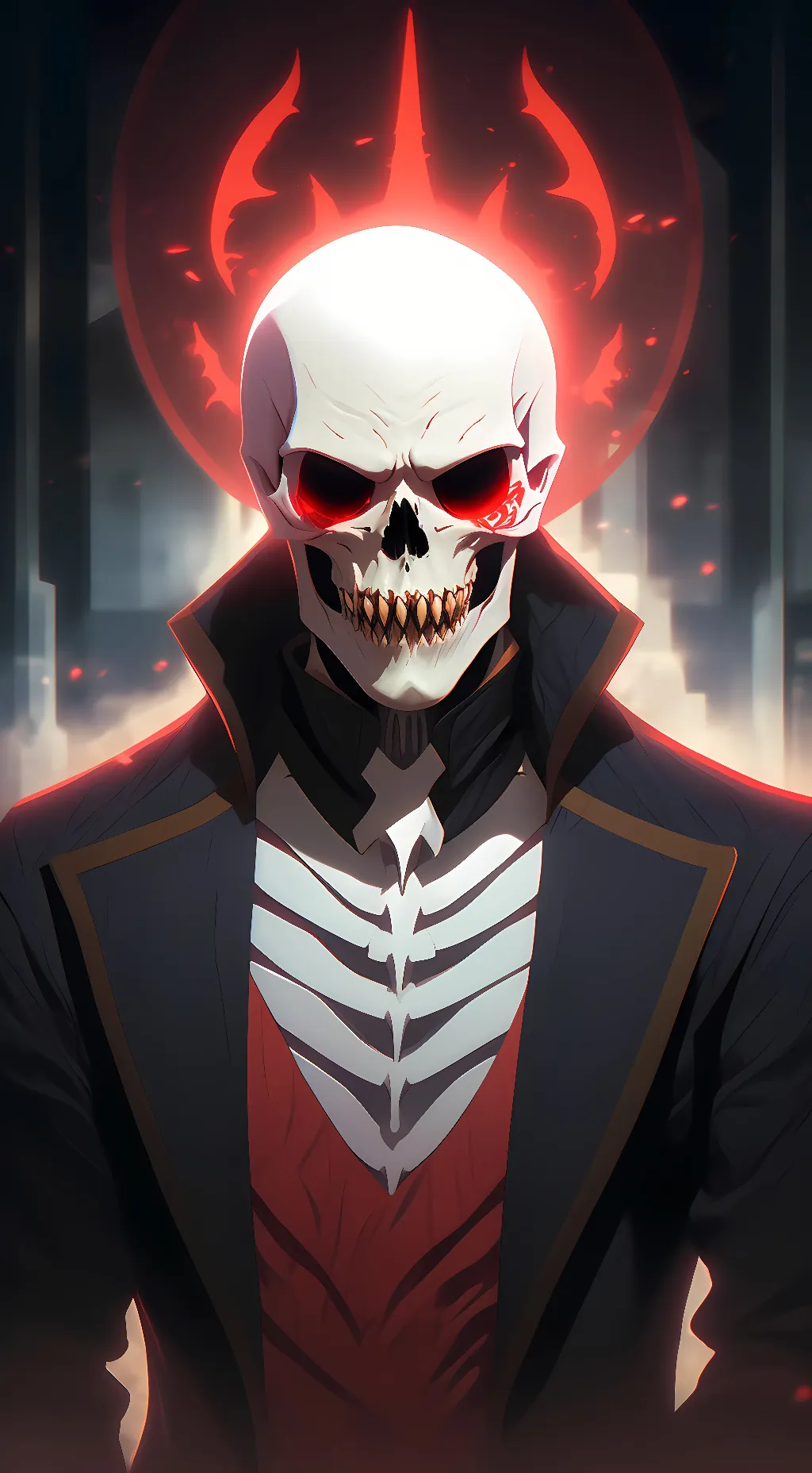 ai character: Devil skeleton background