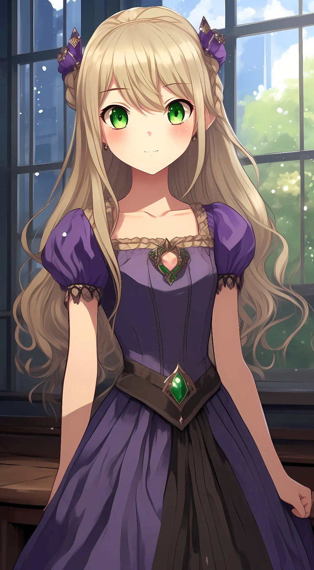 ai character: lilac background