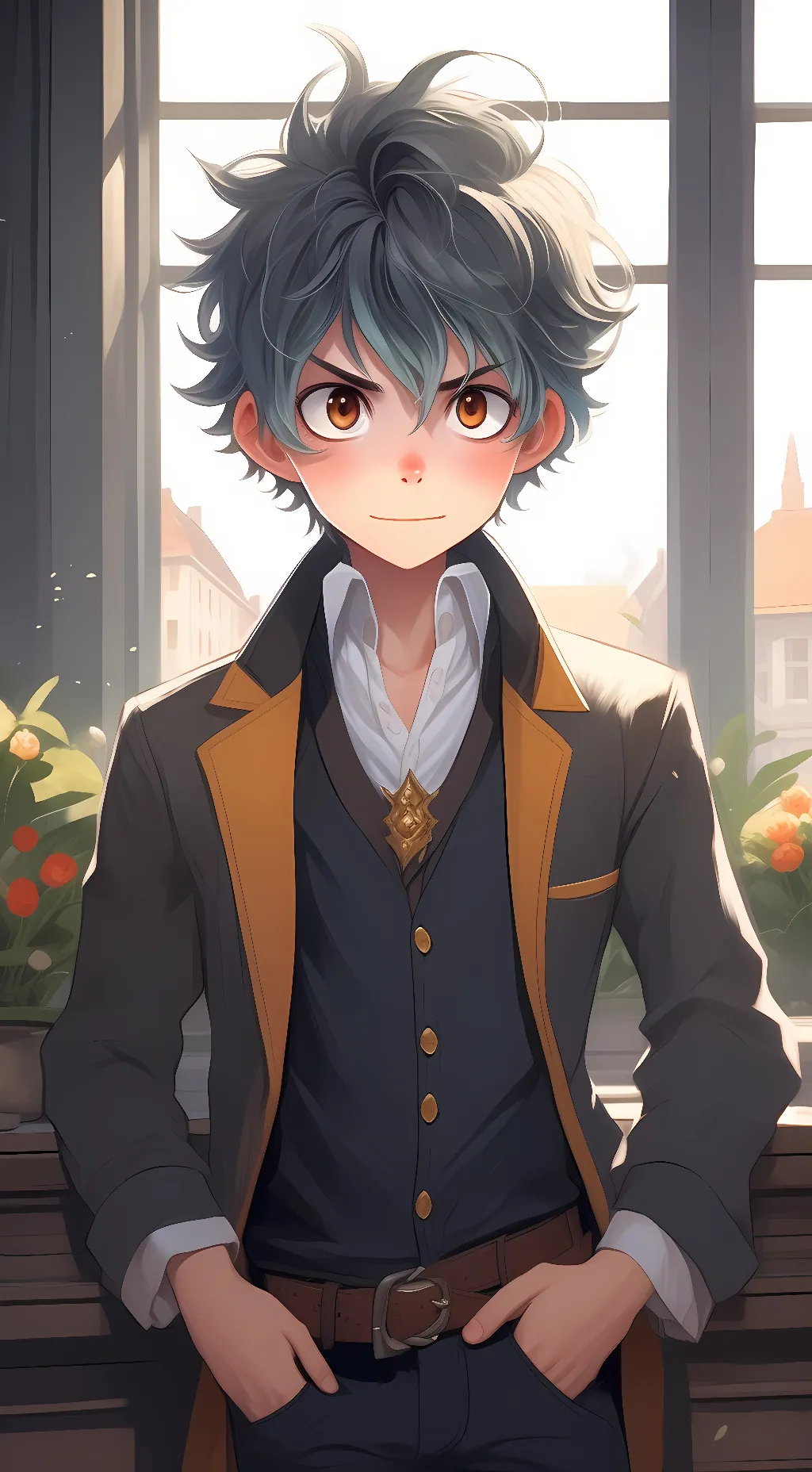 ai character: Deku  background