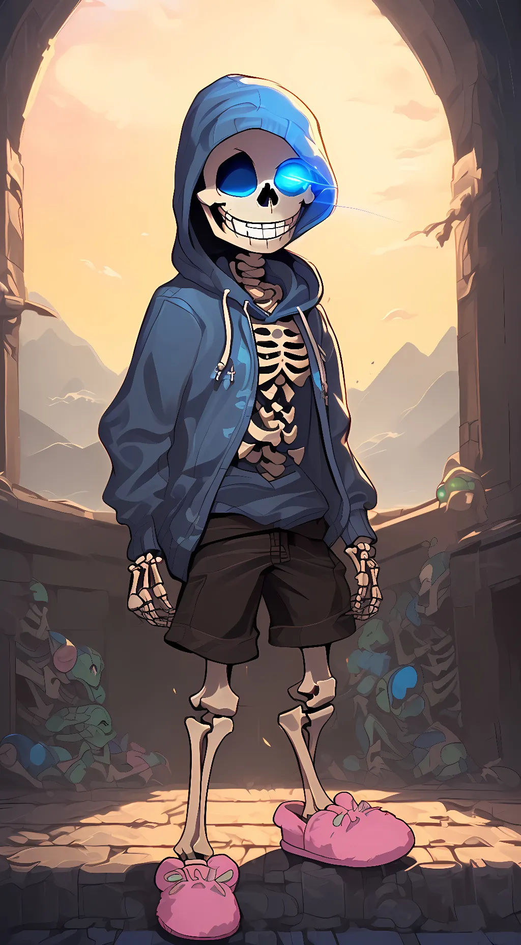 ai character: Sans Undertale background