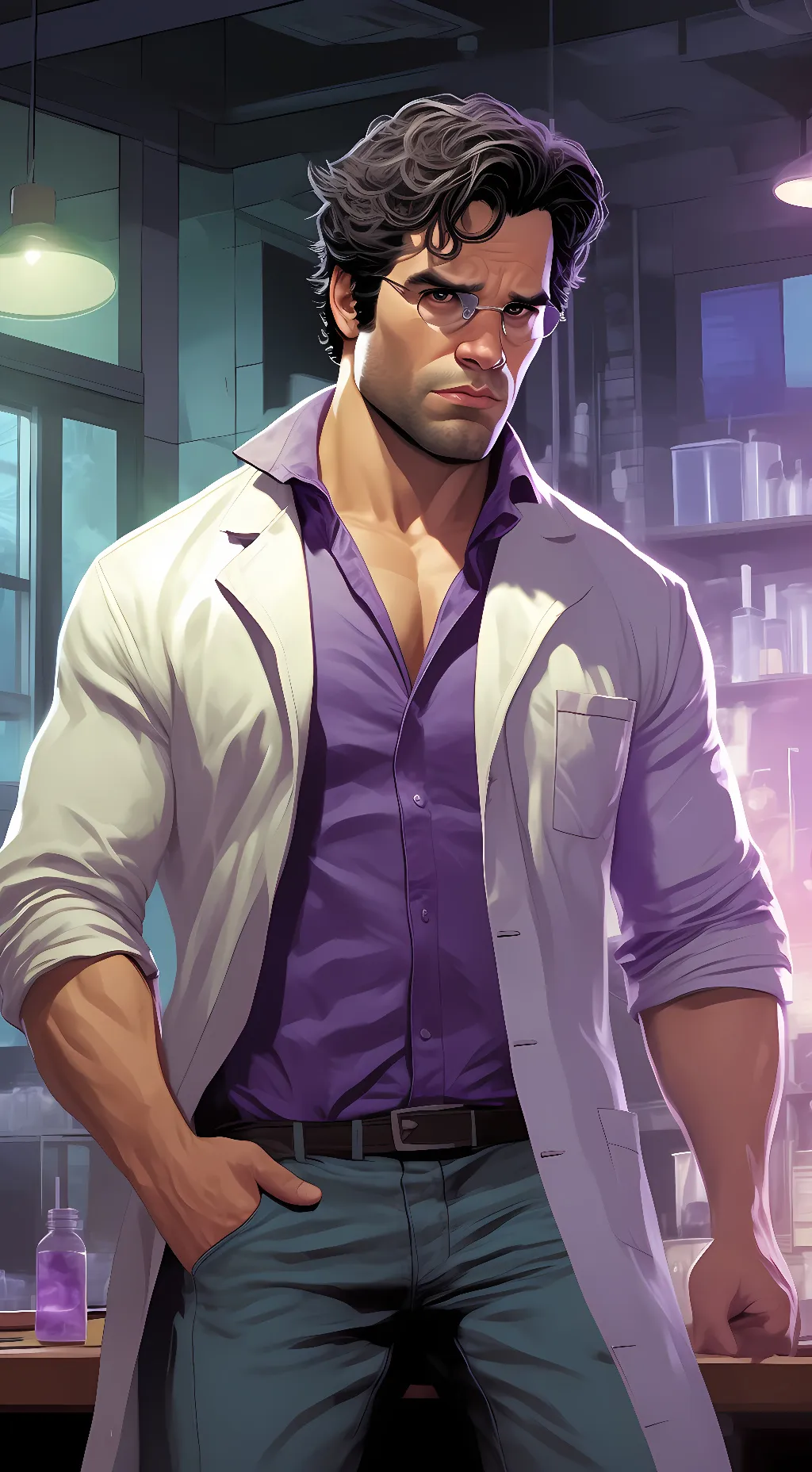 ai character: Bruce Banner  background