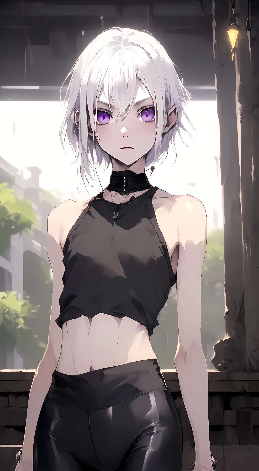 ai character: Marina Rainbow background