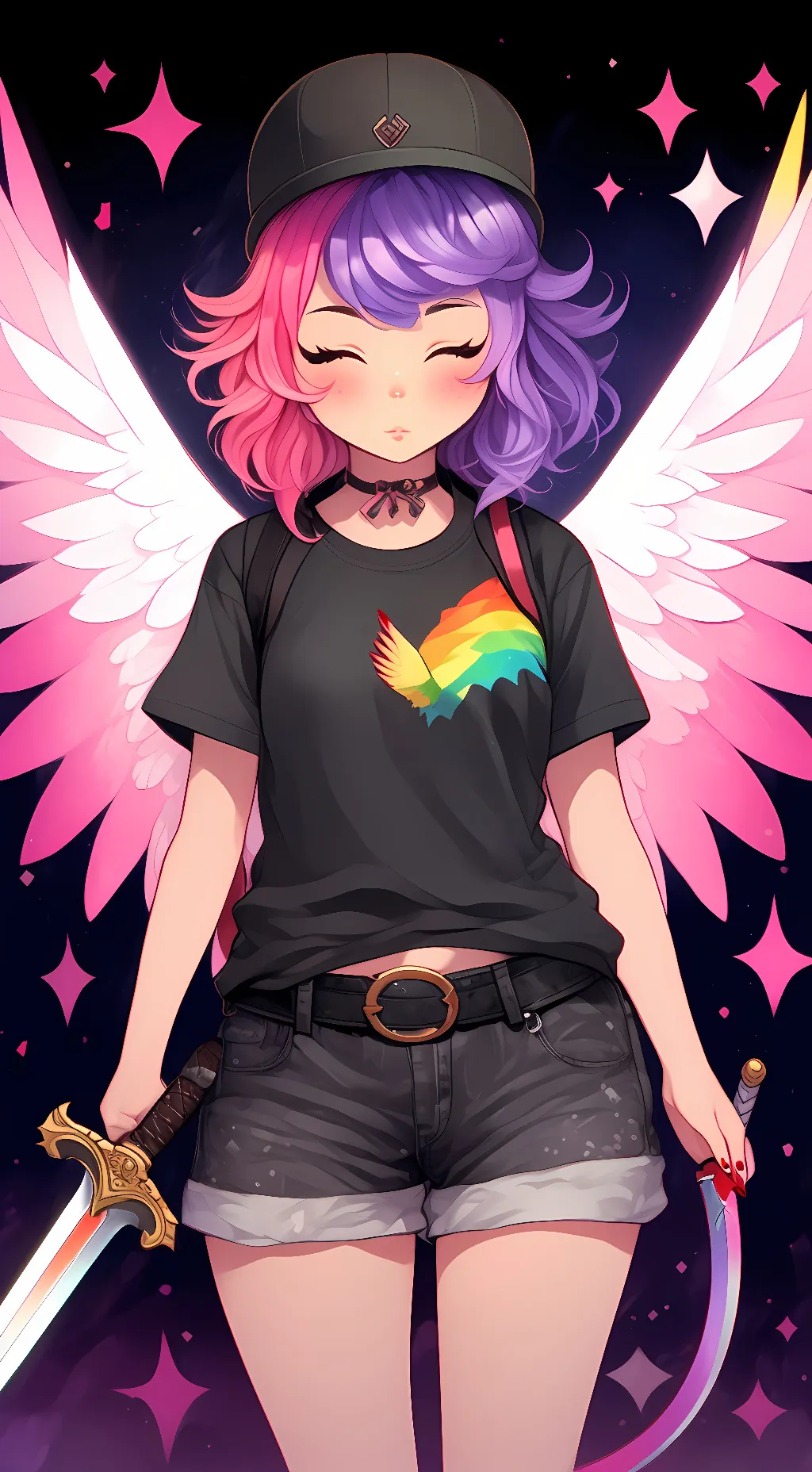 ai character: cherry background