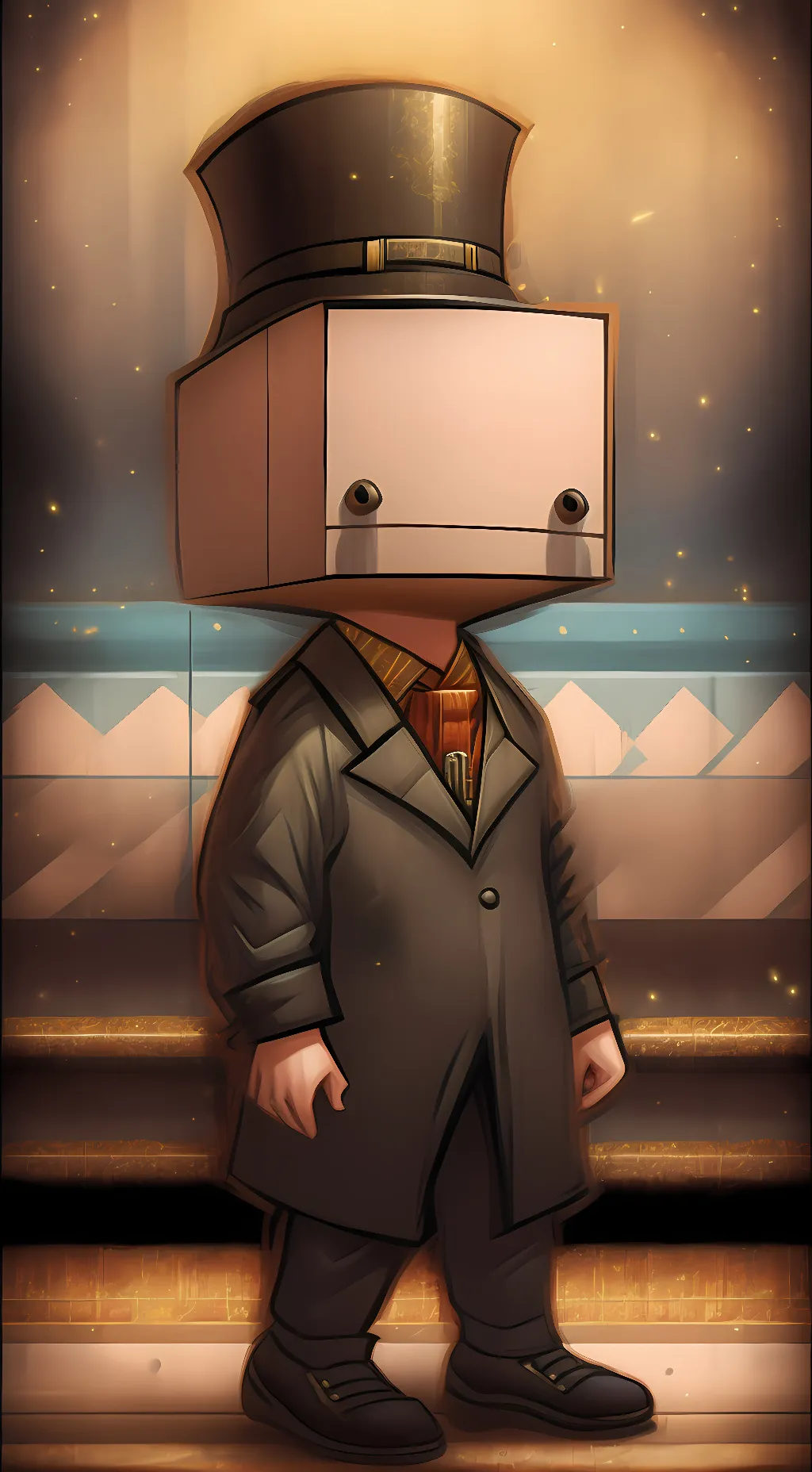 ai character: Hatty Hattington.  background