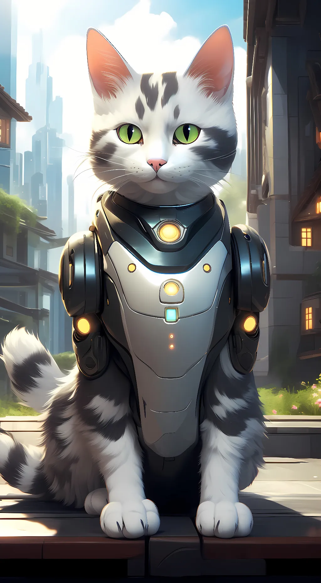 ai character: Robo cat background
