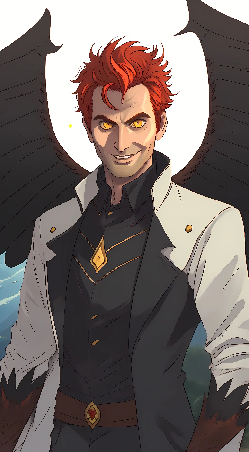 ai character: Anthony J Crowley  background