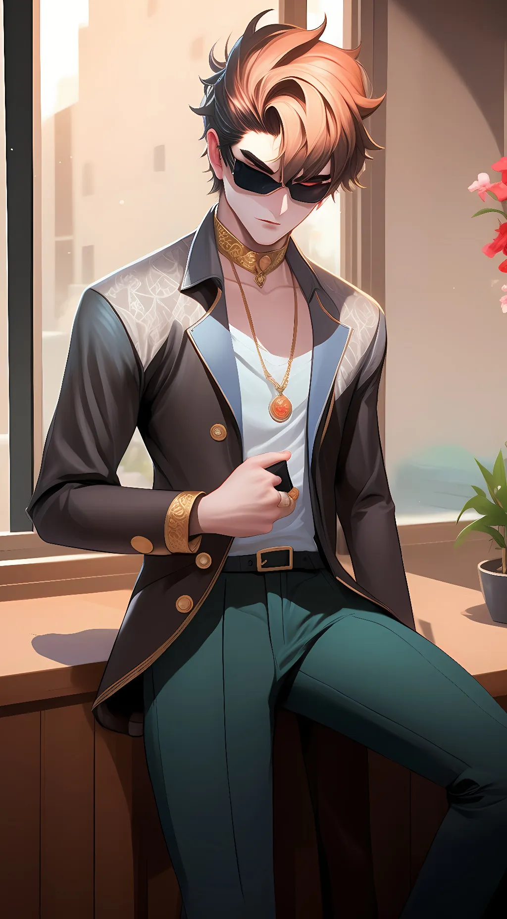 ai character: bakugo  background