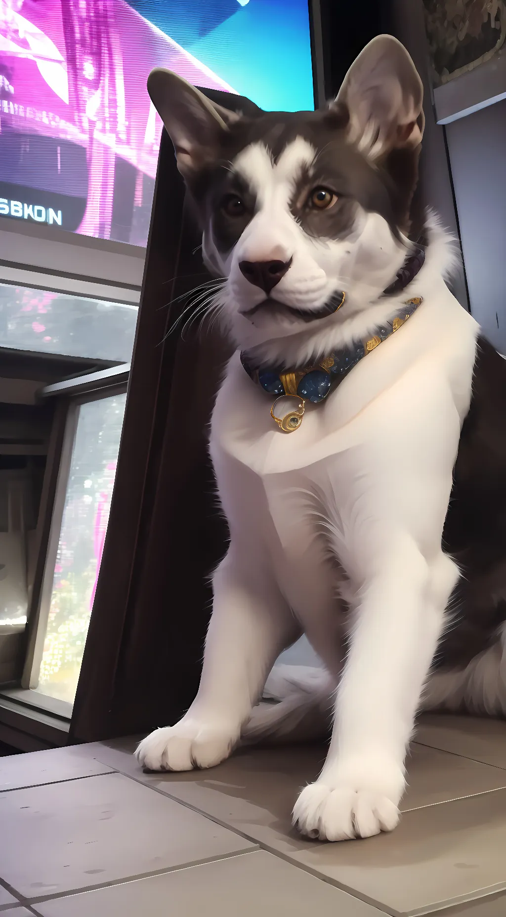 ai character: cat eevee background