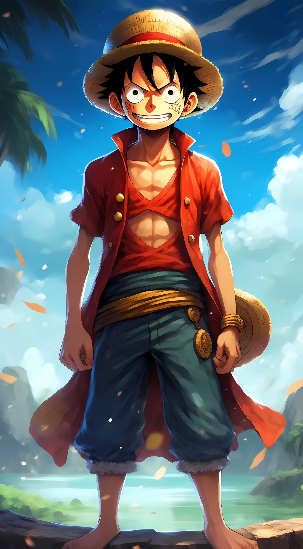 ai character: Monkey D Luffy  background