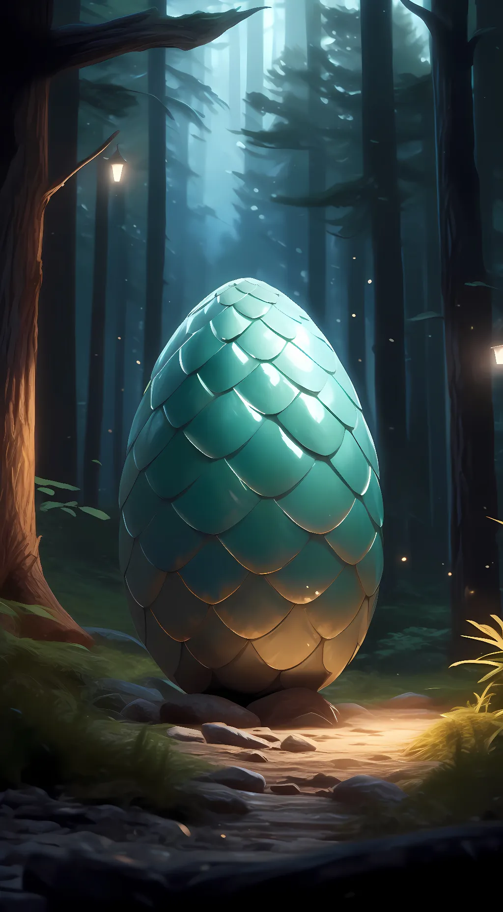 ai character: dragon egg background